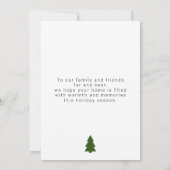 Minimale Kaart voor kerstfoto's met boomgewassen (Achterkant)