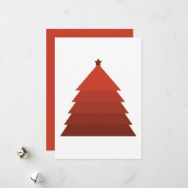 Minimale Kaart voor kerstmis met een rode kerstboo