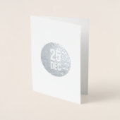 Minimale Kaart voor Kerstmis rond de cirkel | Zilv (Voorkant)