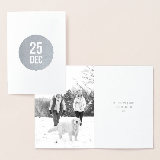 Minimale Kaart voor Kerstmis rond de cirkel | Zilv (Display)