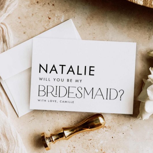 Minimale Kaart voor modern Bridesmaid-voorstel