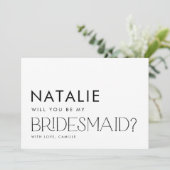 Minimale Kaart voor modern Bridesmaid-voorstel (Staand voorkant)