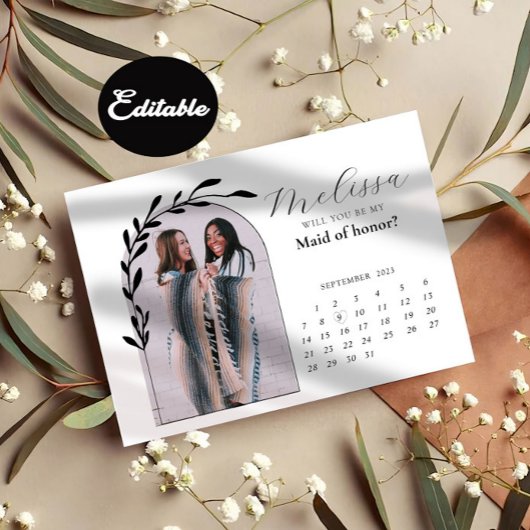 Minimale Kaart voor moderne Arch Bridesmaid-voorst