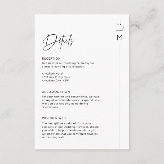 Minimale Kaart voor moderne detailgegevens (Voorkant)