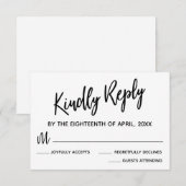 Minimale Kaart voor zwart-wit en rond streep (Voorkant / Achterkant)