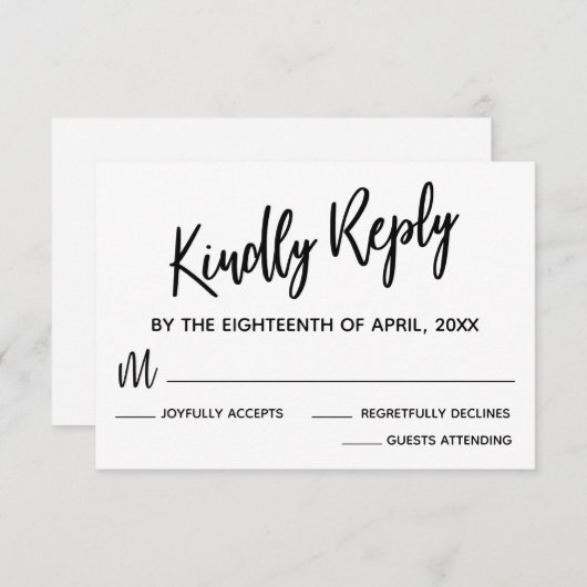 Minimale Kaart voor zwart-wit en rond streep (Voorkant / Achterkant)