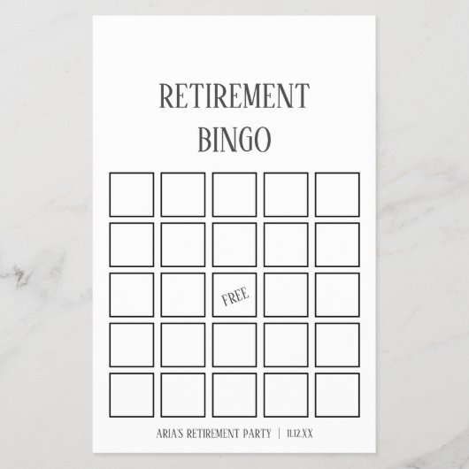 Minimale Kaarten van de Bingo van de Pieter (Voorkant)