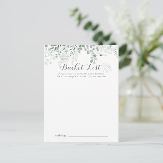 Minimale Kaarten van de Eucalyptus Wedding Bucket  (Staand voorkant)
