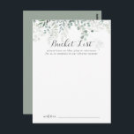 Minimale Kaarten van de Eucalyptus Wedding Bucket<br><div class="desc">Deze minimalistische eucalyptus bruiloft bucket list kaarten zijn de perfecte activiteit voor een rustieke bruiloft receptie of vrijgezellenfeest. Het ontwerp is voorzien van waterverf elegante groene eucalyptusbladeren. Verander de formulering om aan te passen aan elke levensevenement. Bucket list teken wordt apart verkocht.</div>