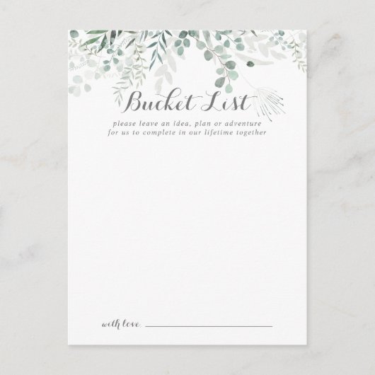 Minimale Kaarten van de Eucalyptus Wedding Bucket (Voorkant)