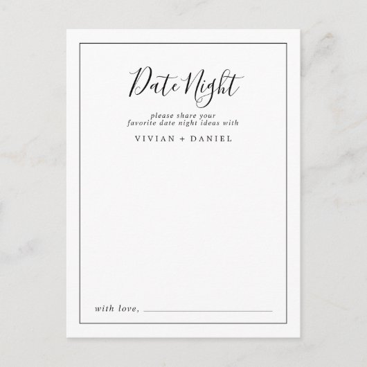 Minimale Kaarten van het Night Idee van de Datum (Voorkant)