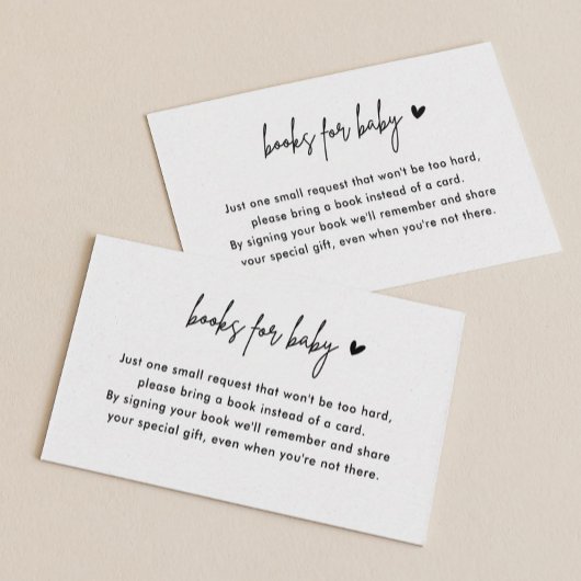 Minimale Kaarten voor Baby shower Boek aanvragen i