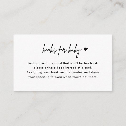 Minimale Kaarten voor Baby shower Boek aanvragen i (Voorkant)