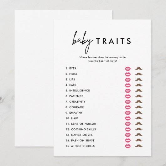 Minimale Kaarten voor Baby van Baby showers (Voorkant / Achterkant)