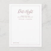 Minimale Kaarten voor gouddatum 's nachts Roos (Voorkant)