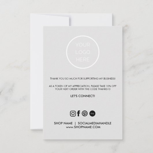 Minimale kaarten voor kleine bedrijven - Hartelijk (Achterkant)