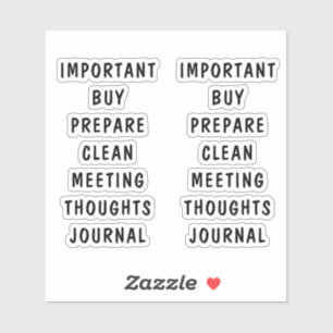 Minimale Kaarten voor zwarte witte planner Sticker