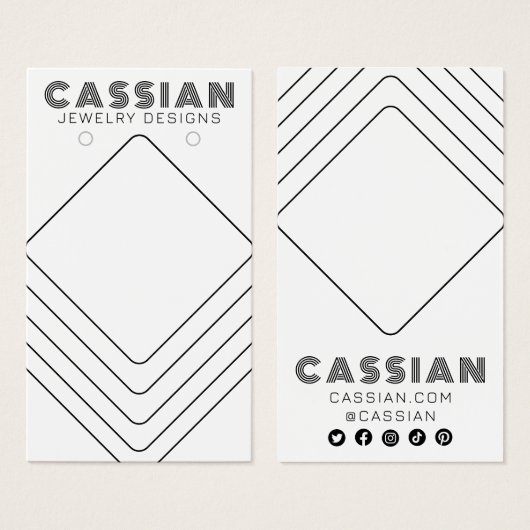 Minimale kabelgoot voor juwelen visitekaartje (Voorkant /achterkant)