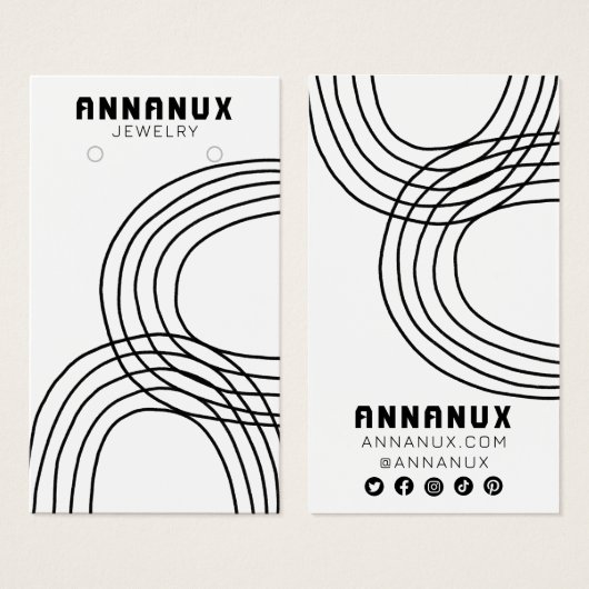 Minimale kabelgoot voor juwelen visitekaartje (Voorkant /achterkant)