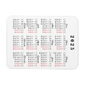 Minimale kalender 2023 in Spaans Witte Rood Magneet (Horizontaal)