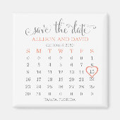 Minimale kalender voor kalender 5 Rijen Blush Pink Magneet (Voorkant)