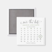 Minimale kalender voor kalender 5 Rijen groen Magneet (Voorkant / Achterkant)