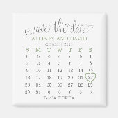 Minimale kalender voor kalender 5 Rijen groen Magneet (Voorkant)