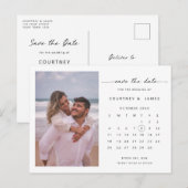 Minimale kalenderfoto sparen de Uitnodiging van de (Voorkant / Achterkant)