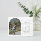 Minimale kalenderfoto sparen de Uitnodiging van de (Staand voorkant)