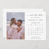 Minimale kalenderfoto sparen de Uitnodiging van de (Voorkant / Achterkant)