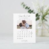 Minimale kalenderfoto Weddenschap Save the Date Aankondigingskaart (Staand voorkant)