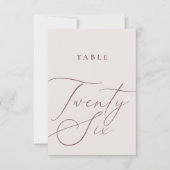 Minimale kalligrafie 26-tabel nummer kaart (Voorkant)