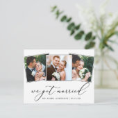 Minimale kalligrafie 3 Foto gehuwd Briefkaart (Staand voorkant)