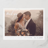 Minimale kalligrafie Aangepast huwelijk Dank u Folie Feestdagen Briefkaart (Voorkant)