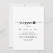 Minimale kalligrafie Baby Sprinkle Uitnodiging (Voorkant)