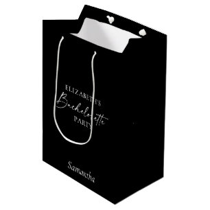 Minimale kalligrafie Bachelorette Party Black Medium Cadeauzakje