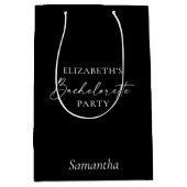 Minimale kalligrafie Bachelorette Party Black Medium Cadeauzakje (Voorkant)