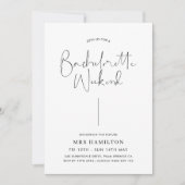 Minimale kalligrafie Bachelorette-weekendprogramma Kaart (Voorkant)