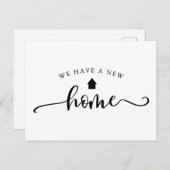 Minimale kalligrafie Bewegende Aankondiging Briefkaart (Voorkant / Achterkant)