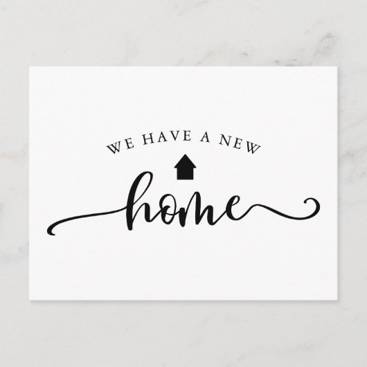 Minimale kalligrafie Bewegende Aankondiging Briefkaart (Voorkant)