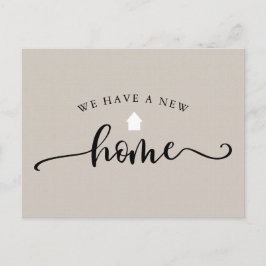 Minimale kalligrafie Bewegende Aankondiging Briefkaart