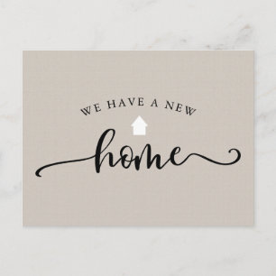 Minimale kalligrafie Bewegende Aankondiging Briefkaart