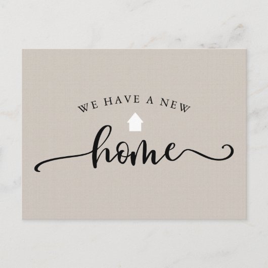 Minimale kalligrafie Bewegende Aankondiging Briefkaart (Voorkant)