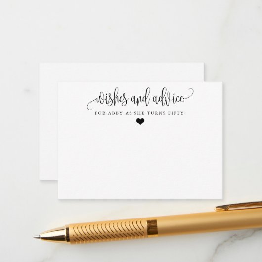 Minimale kalligrafie bij elke gelegenheid advieskaart (Voorkant / Achterkant in situ)