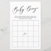 Minimale kalligrafie Bingo Baby shower Game (Voorkant)