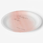 Minimale kalligrafie Blush Waterverf Wedding Papieren Bordje (Gekanteld)