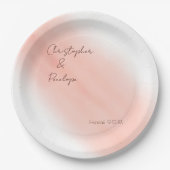 Minimale kalligrafie Blush Waterverf Wedding Papieren Bordje (Voorkant)