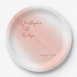 Minimale kalligrafie Blush Waterverf Wedding Papieren Bordje