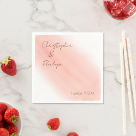 Minimale kalligrafie Blush Waterverf Wedding Servet