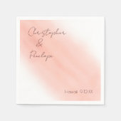 Minimale kalligrafie Blush Waterverf Wedding Servet (Voorkant)